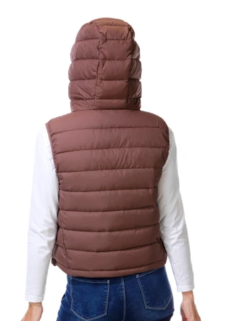 Thumbnail 2: BEARPAW Women's Full Zip Hooded Puff Vest 