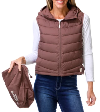 Thumbnail 1: BEARPAW Women's Full Zip Hooded Puff Vest 