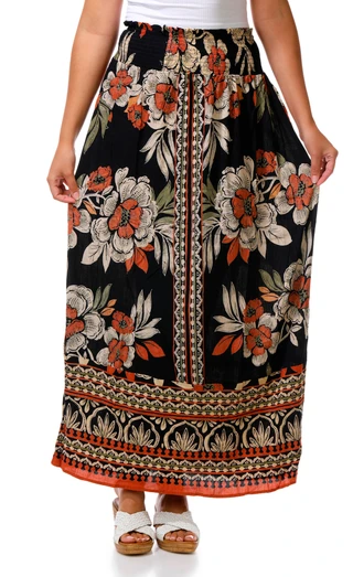 Thumbnail 1: Angie Juniors' Tropical Maxi Skirt 