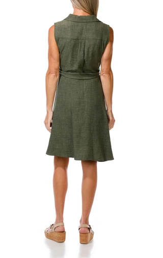 Thumbnail 2: DKNY Women's Sleeveless Belted Shirt Dress 