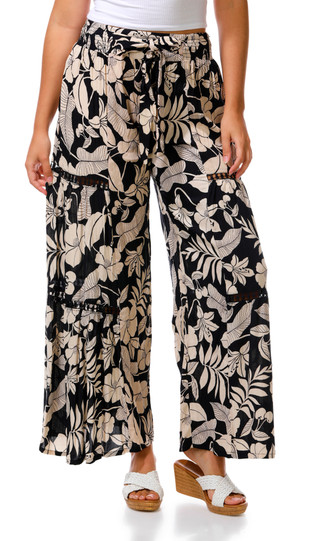 Thumbnail 1: Angie Juniors' Floral Wide Leg Pants 