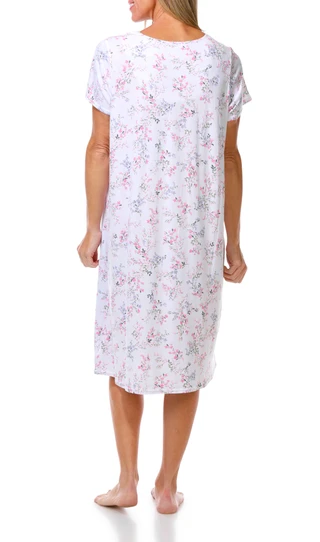 Thumbnail 2: Laura Ashley Women's Short Sleeve Floral Print Sleep Gown  