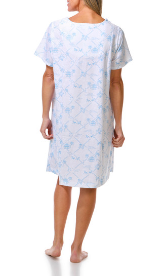 Thumbnail 3: Carole Hochman Women's Short Sleeve Coastal Print Sleep Gown  
