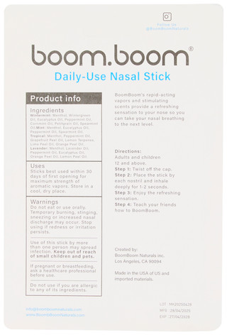 Thumbnail 2: BOOM BOOM Nasal Inhaler Stick Set - 4 Pack 
