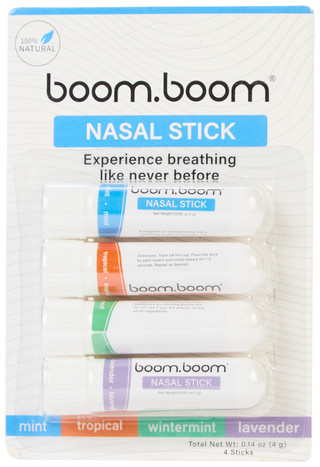 Thumbnail 1: BOOM BOOM Nasal Inhaler Stick Set - 4 Pack 