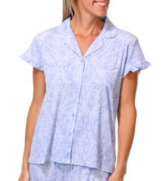 Thumbnail 2: Laura Ashley Women's Short Sleeve Pumpkin & Cat Harvest Print Sleep Set  