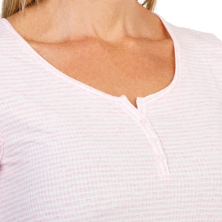 Thumbnail 4: Laura Ashley Women's Short Sleeve Ribbed Lettuce Edge Floral Night Shirt 