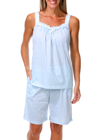 Thumbnail 1: Carole Hochman 2 Pc Women's Sleeveless Coastal Bermuda Short Sleep Set 