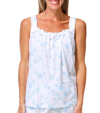 Thumbnail 8: Carole Hochman 2 Pc Women's Sleeveless Coastal Bermuda Short Sleep Set 