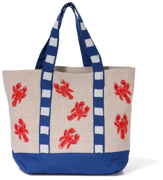 Thumbnail 1: SOL AND MER Lobster Canvas Tote Bag 