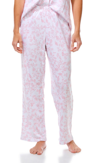 Thumbnail 2: Laura Ashley 2 Pc Women's Short Sleeve Floral Print Button Up Sleep Set  