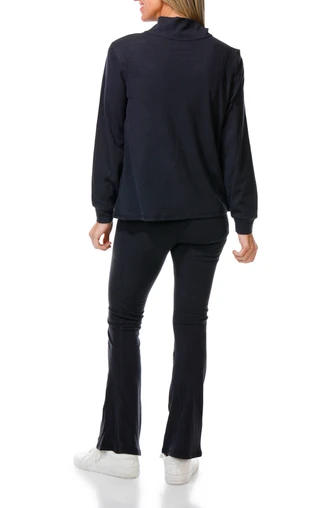 Thumbnail 2: Laundry Women's 2 Pc Double Brushed Full Zip Jacket Flare Pant Set 