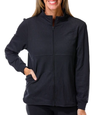 Thumbnail 4: Laundry Women's 2 Pc Double Brushed Full Zip Jacket Flare Pant Set 