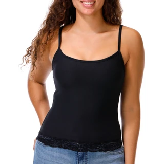 Thumbnail 1: Derek Heart Juniors Sleeveless Lace Trim Tank Top 
