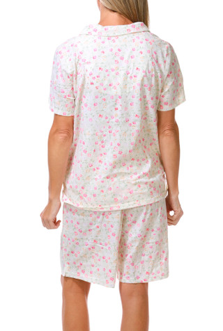 Thumbnail 2: Carole Hochman Women's Short Sleeve Floral Bermuda Short Sleep Set  