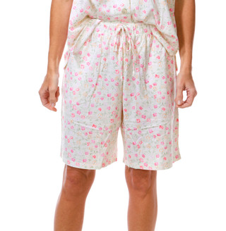 Thumbnail 3: Carole Hochman Women's Short Sleeve Floral Bermuda Short Sleep Set  