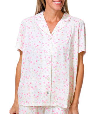 Thumbnail 4: Carole Hochman Women's Short Sleeve Floral Bermuda Short Sleep Set  