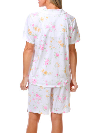 Thumbnail 2: Carole Hochman Women's Short Sleeve Floral Bermuda Short Sleep Set  