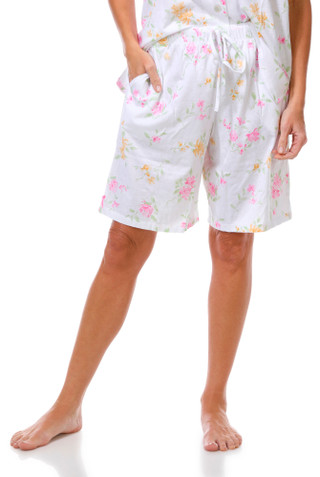 Thumbnail 3: Carole Hochman Women's Short Sleeve Floral Bermuda Short Sleep Set  
