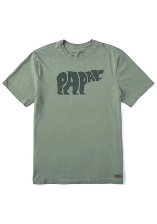 Thumbnail 1: Life is Good Men's Crusher Papa Bear Roar Short Sleeve Outdoor T-Shirt 