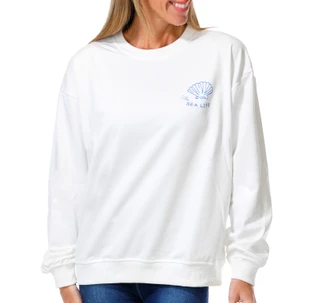 Thumbnail 2: Taelynn Women's Long Sleeve Graphic Coastal Sweater  
