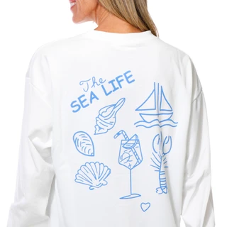 Thumbnail 3: Taelynn Women's Long Sleeve Graphic Coastal Sweater  