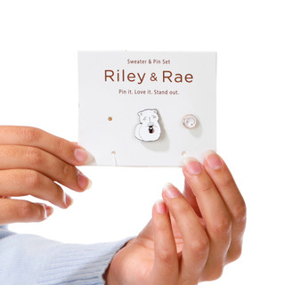 Thumbnail 2: Riley & Rae Junior's 2 Pc Button Down Cardigan & Pin Set 