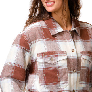 Thumbnail 2: Hurley Junior's Long Sleeve Boxy Flannel Top 