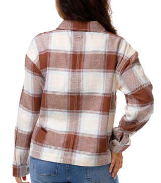 Thumbnail 3: Hurley Junior's Long Sleeve Boxy Flannel Top 