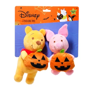 Thumbnail 1: Disney 2 Pc Halloween Winnie the Pooh & Piglet Squeaker Dog Toys 
