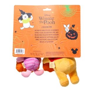 Thumbnail 3: Disney 2 Pc Halloween Winnie the Pooh & Piglet Squeaker Dog Toys 