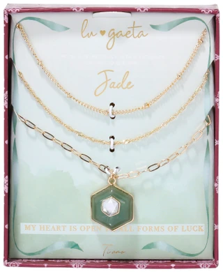 Thumbnail 1: LU GAETA 3 Pc Jade Necklace Set 