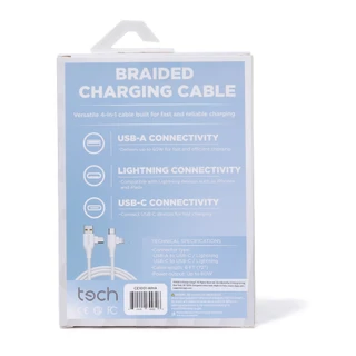 Thumbnail 2: tech 4-in-1 Braided USB-C/A Charging Cable  