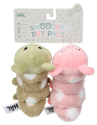 Thumbnail 1: Hal 2 Pk Smoochy Pet Pals Caterpillar Dog Toys 