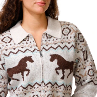 Thumbnail 2: Riley & Rae Juniors Horse Graphic Knit Jacket 