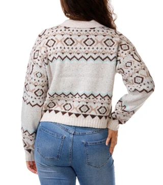 Thumbnail 3: Riley & Rae Juniors Horse Graphic Knit Jacket 