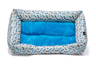 Thumbnail 2: PET POSSE 28x20 Soft & Cozy Bone Print Cuddler Pet Bed 