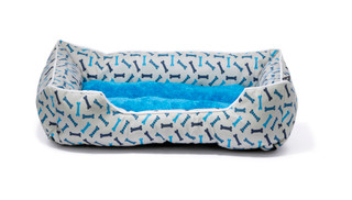 Thumbnail 1: PET POSSE 28x20 Soft & Cozy Bone Print Cuddler Pet Bed 