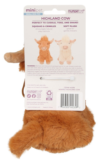 Thumbnail 2: Multipet Small Highland Cow Dog Toy 