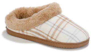 Thumbnail 1: Dearfoams Women's Plaid Gel Infused Memory Foam Slippers 