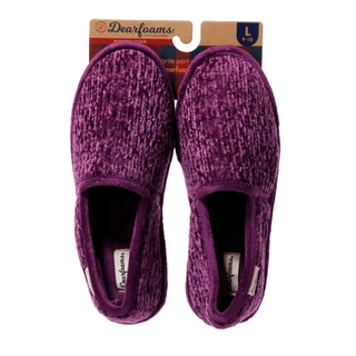 Thumbnail 1: Dearforms Women's Ribbed Comfort Memory Foam Slippers 