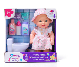 Thumbnail 1: Little Darlings 10 Pc It's My Potty Doll & Bathroom Accessories with Sound 