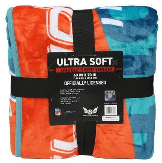 Thumbnail 2: NFL 60x70 Miami Dolphins Double Sided Plush Throw Blanket  