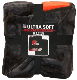 Thumbnail 1: CLEVELAND BROWNS 60x70 Cleveland Browns Double Sided Plush Throw Blanket  