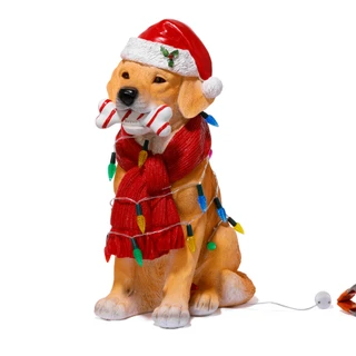 Thumbnail 2: Magical Season 18 in LED Christmas Dog with Hat, Scarf & Bone Decor 