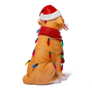 Thumbnail 5: Magical Season 18 in LED Christmas Dog with Hat, Scarf & Bone Decor 