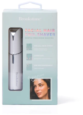 Thumbnail 1: Brookstone Compact Waterproof Facial Hair Foil Shaver 