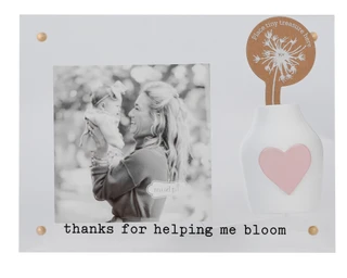 Thumbnail 1: Mud Pie 6x4 Thanks for Helping Tiny Treasure Frame with Vase 