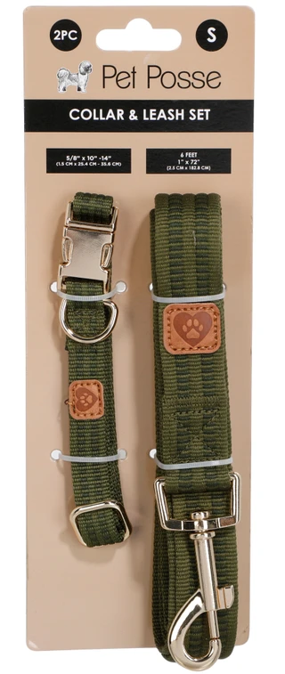 Thumbnail 1: PET POSSE 2 Pc Pet Collar & Leash Set 