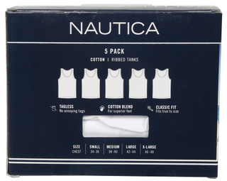 Thumbnail 2: Nautica Men's 5 Pk Cotton Ribbed Tanks  
